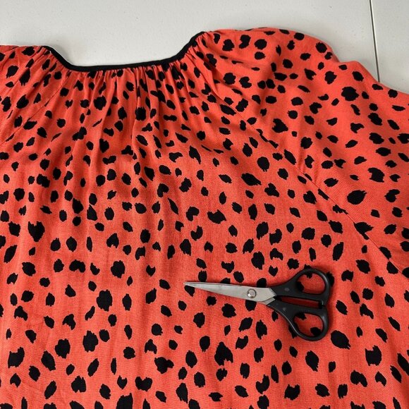 Avenue Tunic Top Size 14/16 Orange Black Animal Print Embroidered Fall - Picture 12 of 13